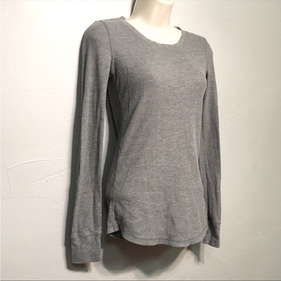 🌸 3/$25 🆕 Target Mossimo Gray Ribbed Thermal Long Sleeve Tee Shirt, Size S - Picture 3 of 10